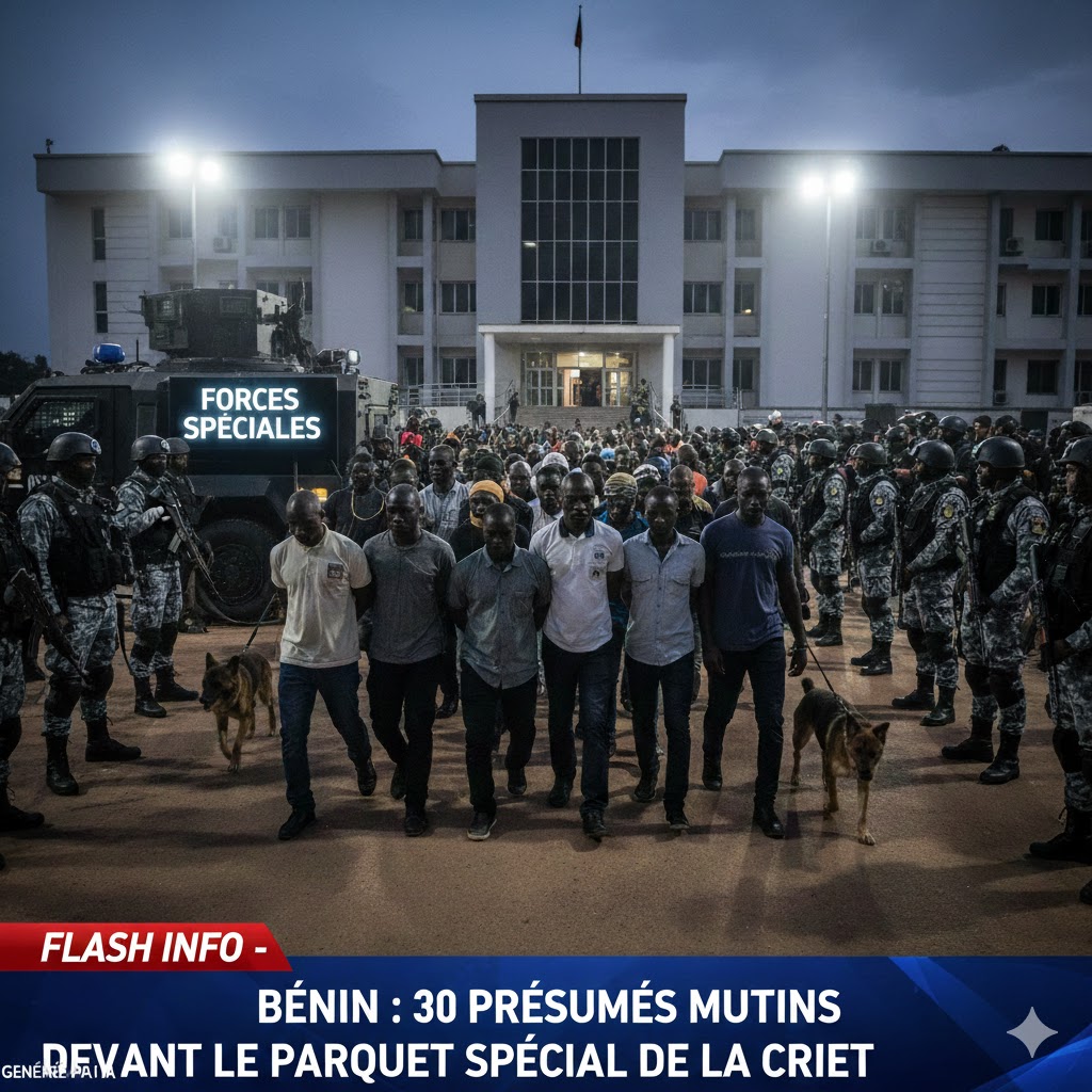 Justice : Affaire Coup d'État Déjoué au Bénin – Au moins 30 Présumés Mutins Présentés au Parquet Spécial de la CRIET.
